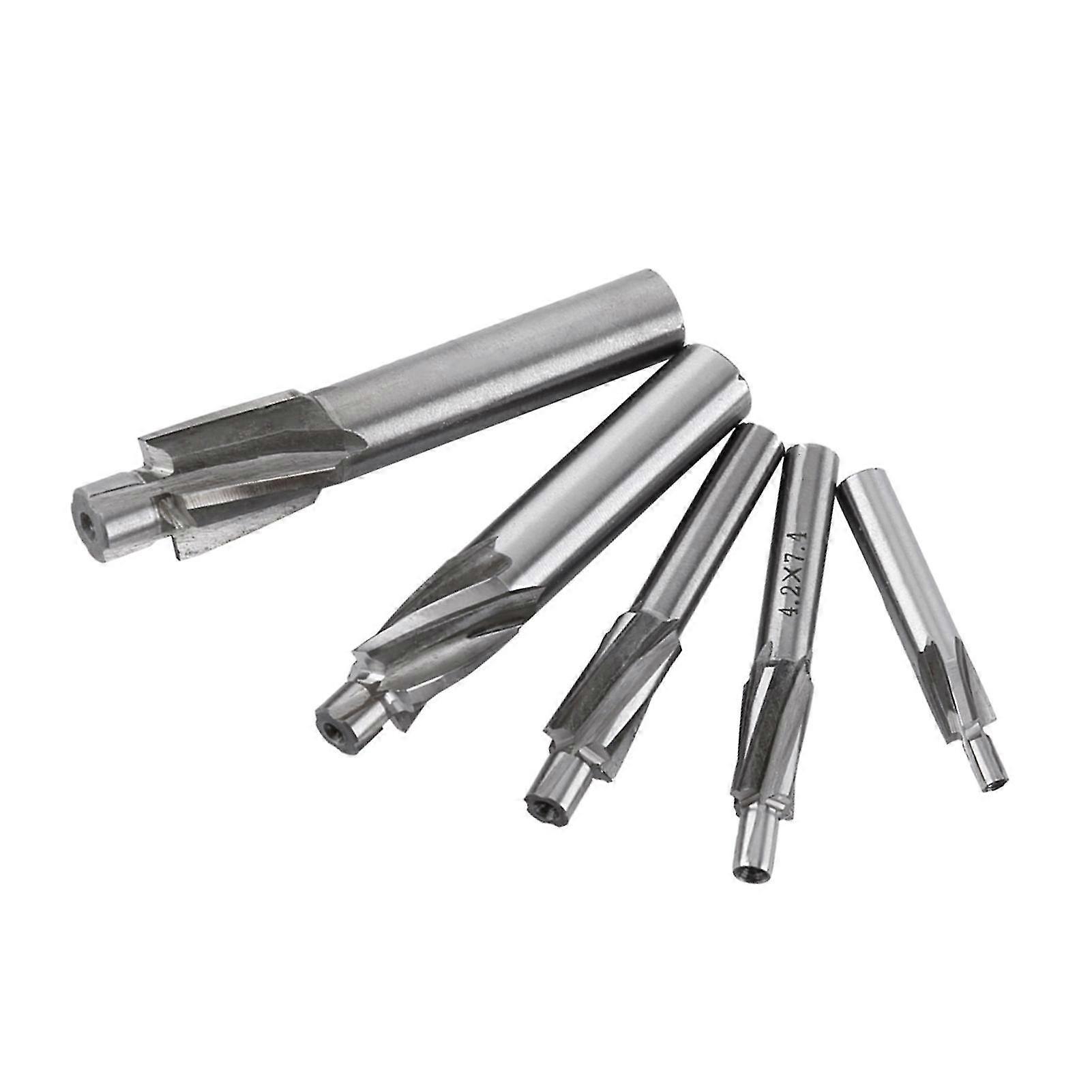 For Countersink End Mill Cutter - 5pcs Slot Drill Bits Tool HSS-AL M3 M8 4 Flutes, Essential for Precision Drilling