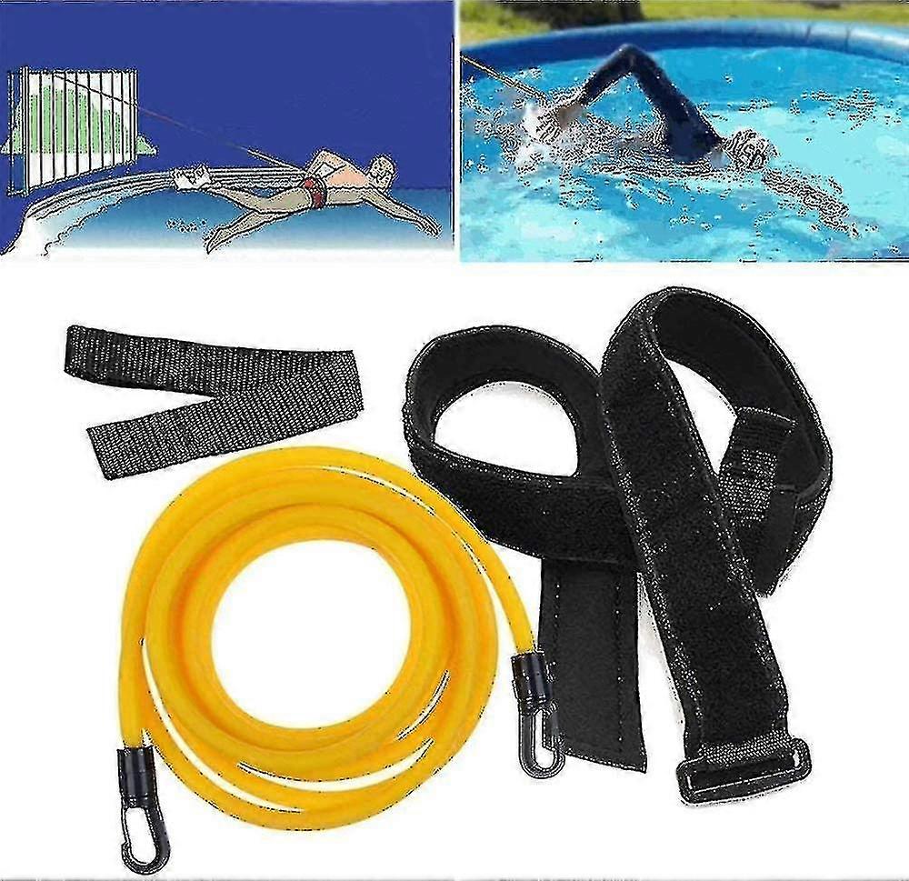 Justerbart simbälte för pool, motståndsbälte för simning, träningsbälte för simträning, träningshjälpmedel för pool, vattenträningsutrustning för barn/vuxna