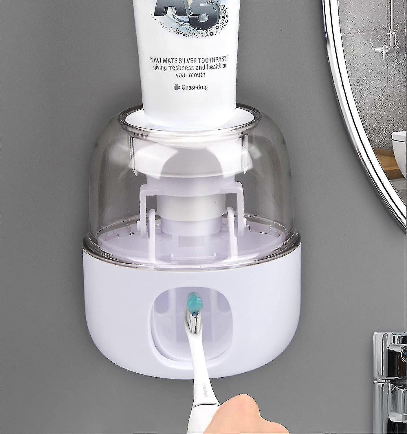 Automatic Toothpaste Dispenser For Kids -  Wall Mounted Dustproof Toothpaste Squeezer No Mess Hands Free Toothpaste Holder For Bathroom Shower Set Com