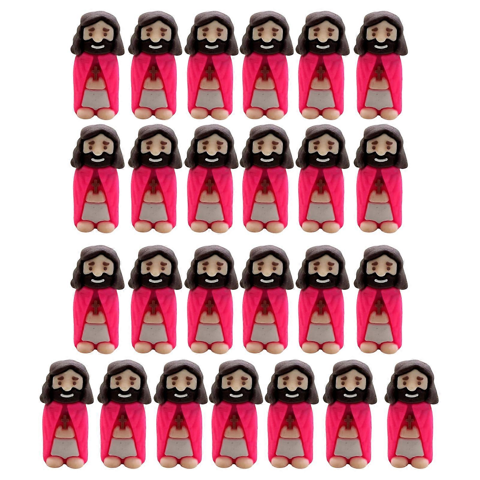 25 Pcs Mini Jesus Dolls Tiny Jesus Figurines Religious Christ Savior Jesus Sculptures for Easter Sunday School Baptism Gift