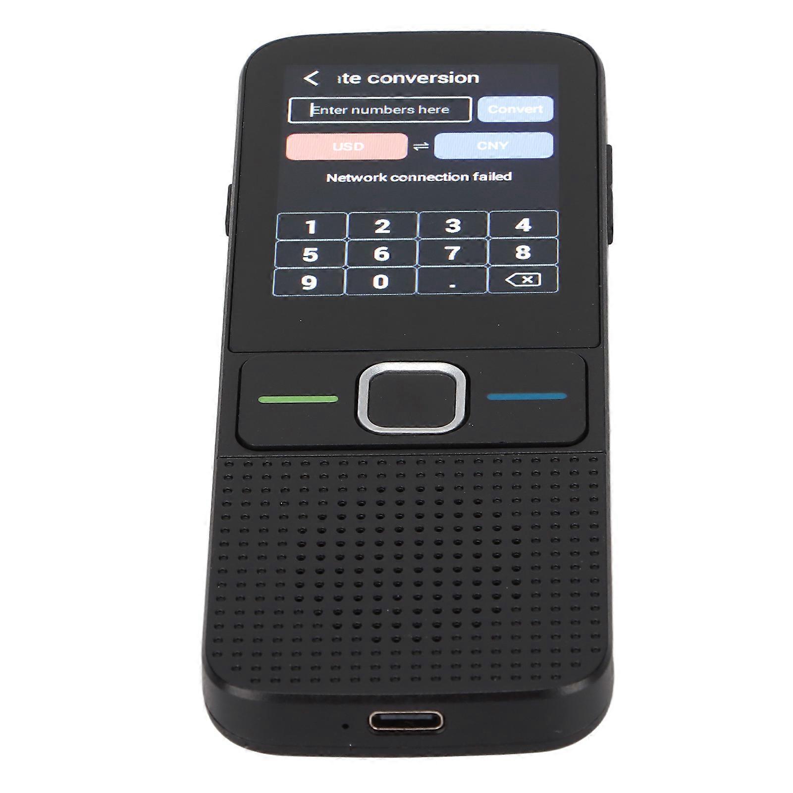 Smart Voice Photo Translator 2 Way Instant 138 Languages Touchscreen WiFi Translation Device for Travel Business StudyBlack