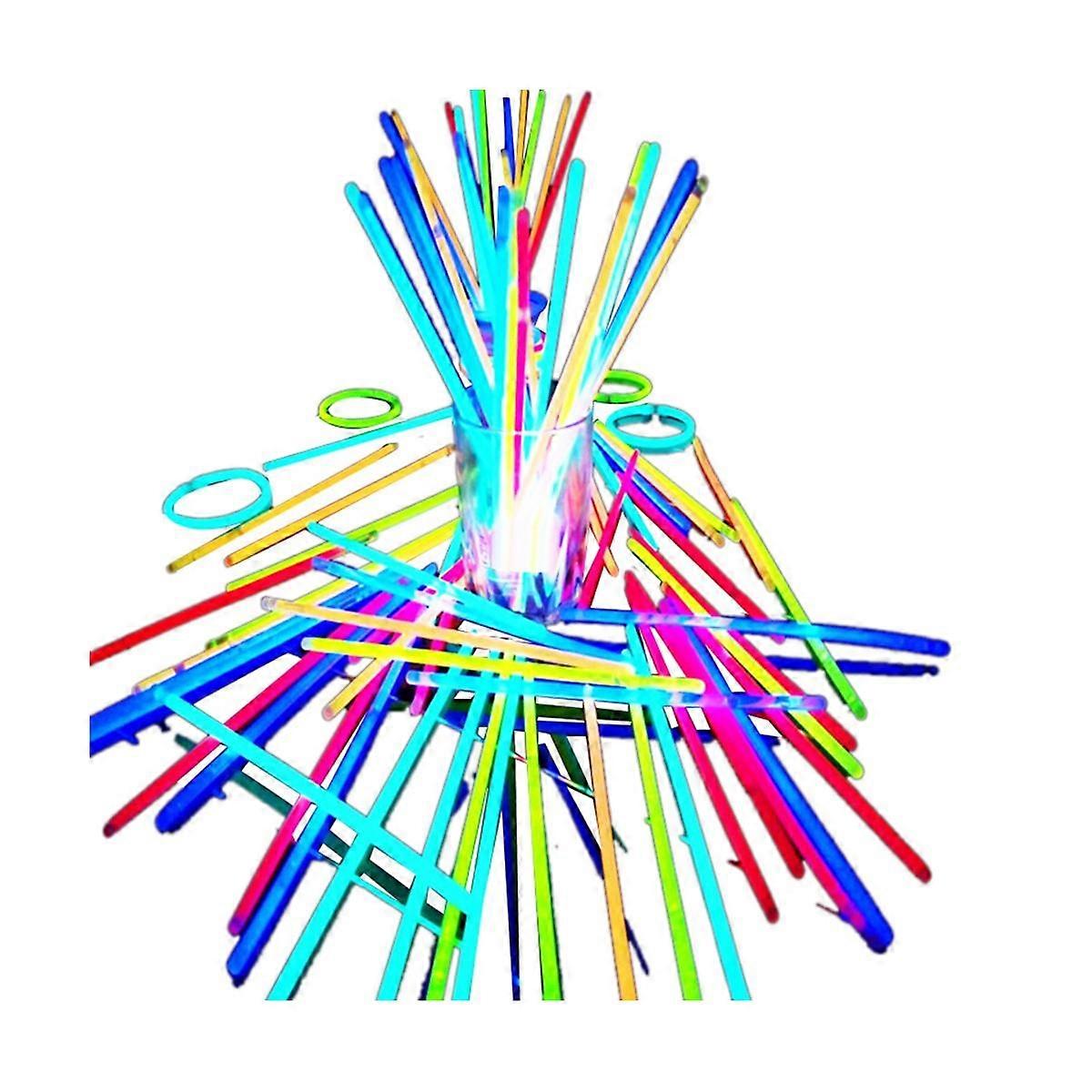 100PCS Fluorescence Light Glow Sticks Bracelets Necklaces for Wedding Party Glow Sticks Bright Colo