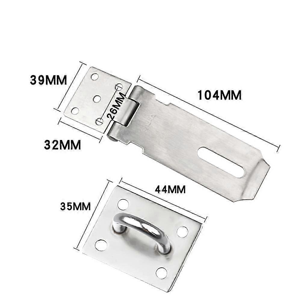 南京錠クラスプ、2パックドアラッチステンレススチールドアキャッチドアロックドアロックドアウィンドウ用ネジ付きガレージガーデンシルバー4インチ