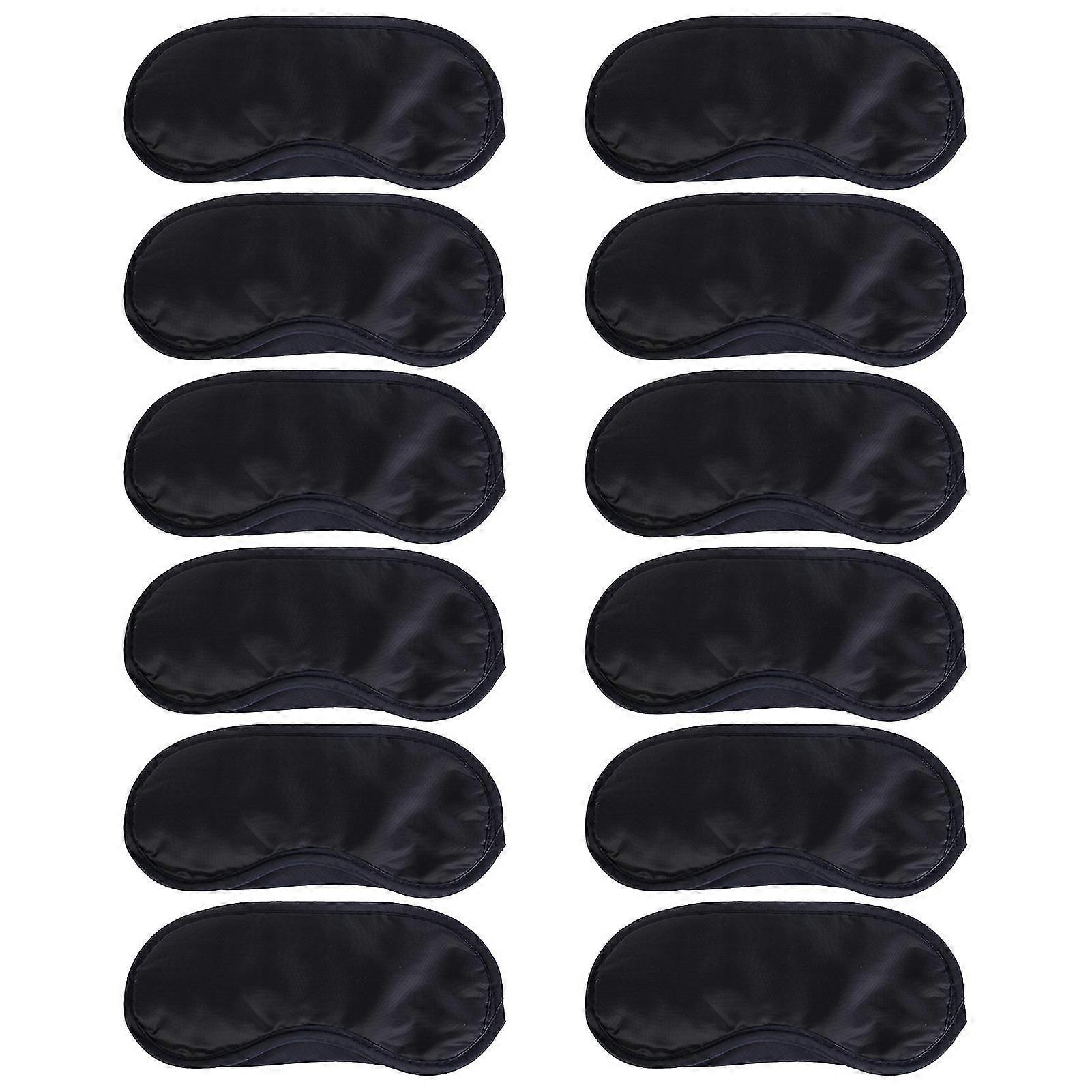 12pcs ο ύπνος ελαστικός λουράκι με δεμένα μάτια εξαλείφει την έξοχη μαλακή χαλαρή κάλυψη συσκότισης ματιών ύπνου πολυεστέρα κόπωσης για το κατάστημα γραφείων SENZHE