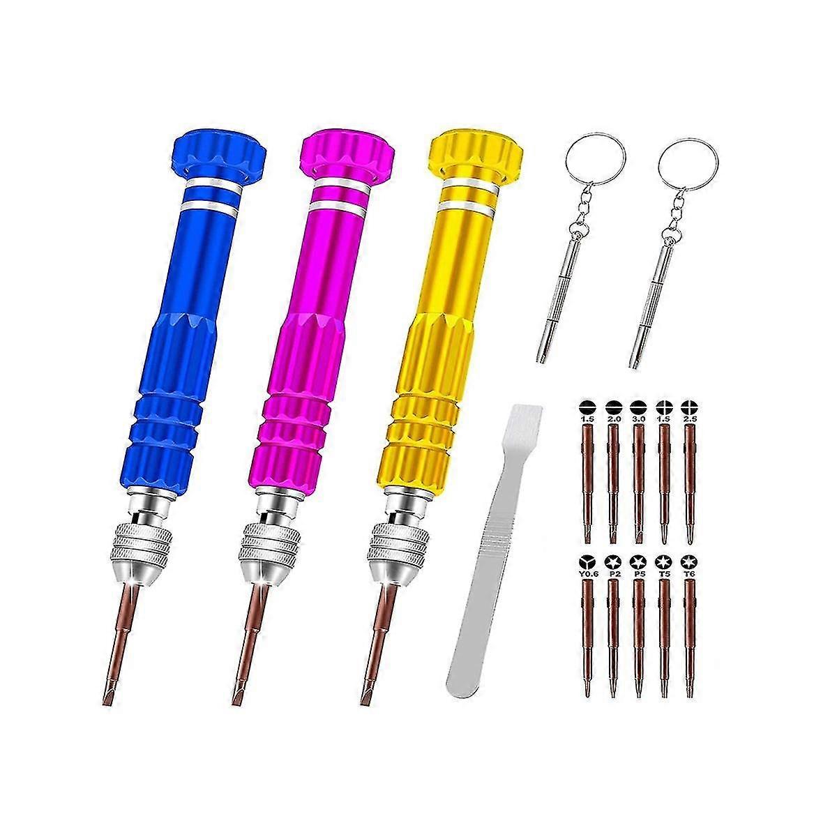 Eyeglass Repairing Kit,5-in-1 Screwdriver Set With 13 Precision Screwdriver Heads,and 2 Mini Screwd