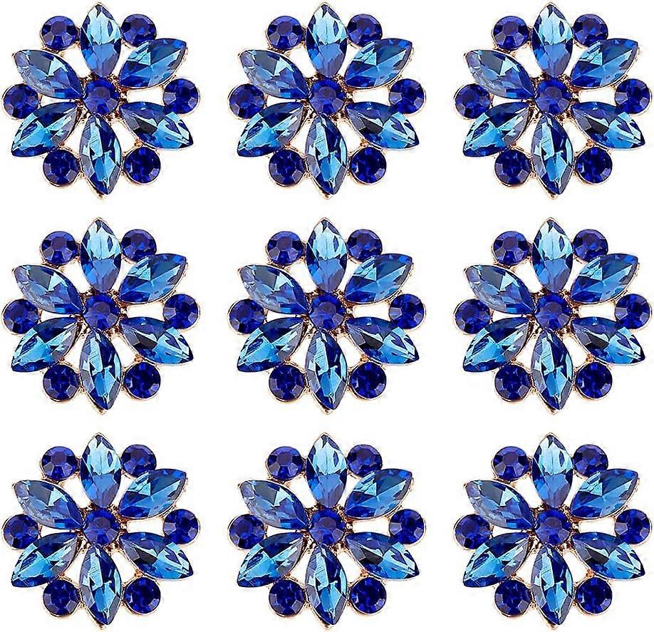 10PCS Rhinestone Shank Buttons Flower Pattern Rhinestone Buttons Alloy Rhinestone Buttons for Sewing Alice Blue Rhinestone Jewlery Buttons for DIY Cra