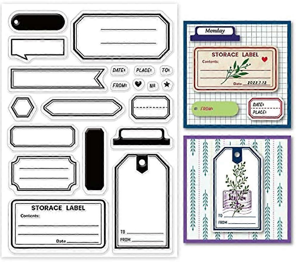 Label Clear Stamp Bookmark Silicone Clear Stamp Notes Rubber Stamp for Scrapbook Journal Card Making