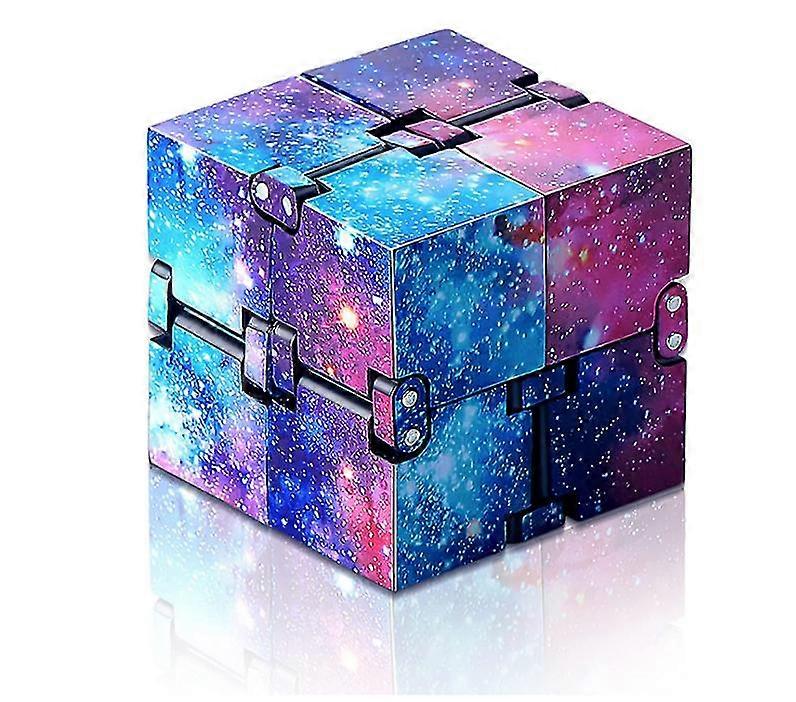 Infinity Cube Fidget Blocks Toy, Magic Infinity Cube Desktop Toy Mini Sensory Toys Stress Relief Tool Game Supplies for Autism ADHD(Blue)