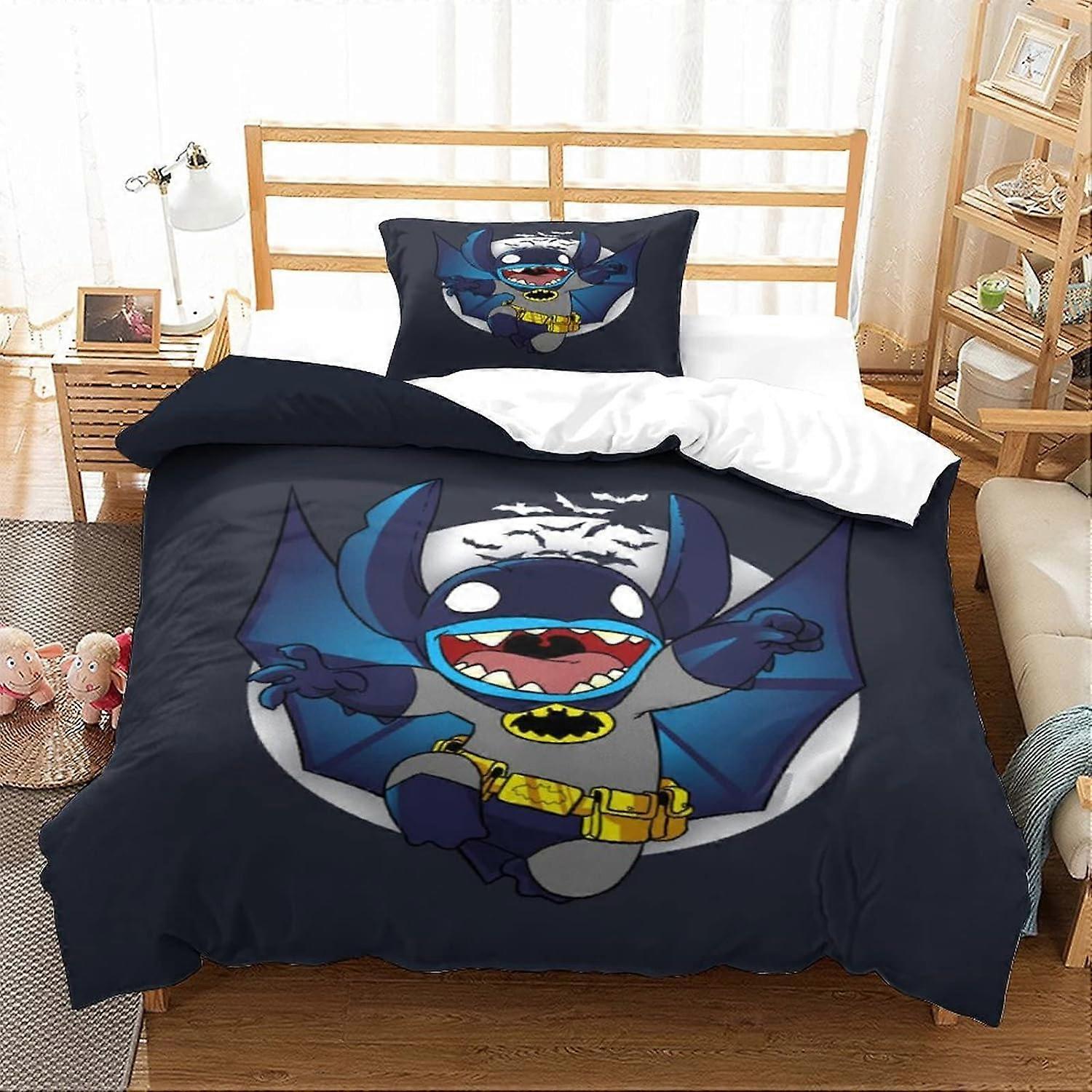 Stitch Duvet Cover Set for Kids Teens, Bedroom, D Lilo & Stitch Bedding, Themed Bedspread, Bedding Set with Firmness 135*200 CM