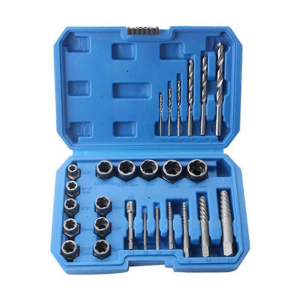 26-Piece Hex Screw Tool Sleeve Broken Wire Extractor is Used to Remove Damaged Studs, Bolts and Scr