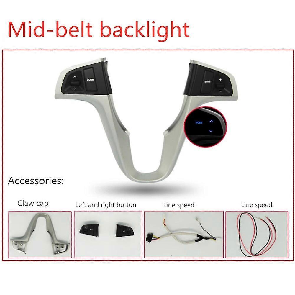 For Hyundai VERNA SOLARIS Multi-function Steering Wheel Buttons Audio Volume Music Control Switch Blue Backlight With Bluetooth