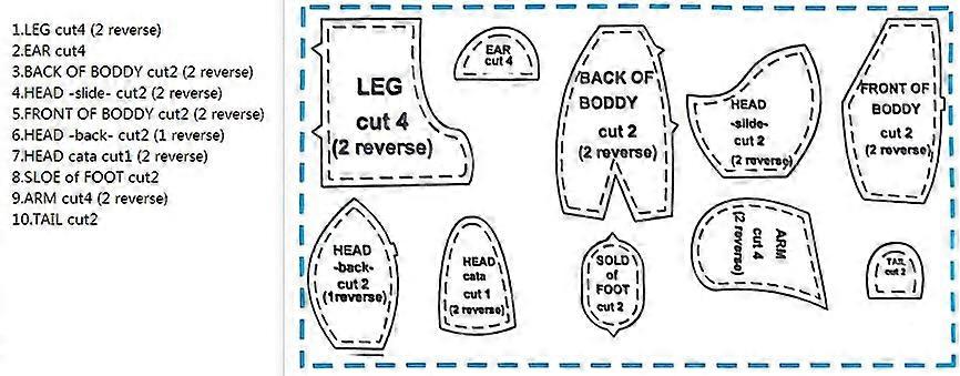 Memory Bear Template Ruler Set 10 PCS - With Instructions