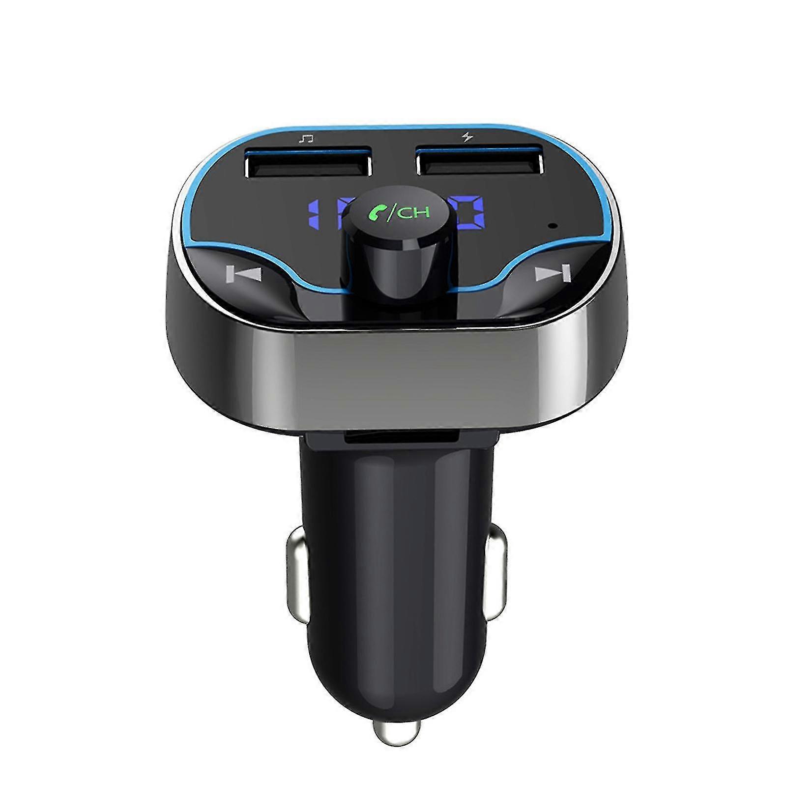T24 Bluetooth-compatible Player Noise Reduction Handsfree Black Fm Transmitter Support U Disk Tf Card Charger For Car