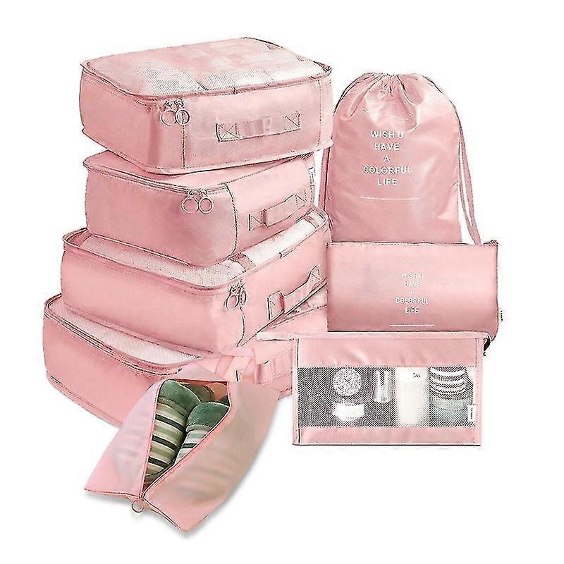 8 قطع من حقائب تنظيم السفر لتخزين الملابس والأحذية وحقيبة تنظيم الأمتعة المحمولة المقاومة للماء وحقيبة التعبئة