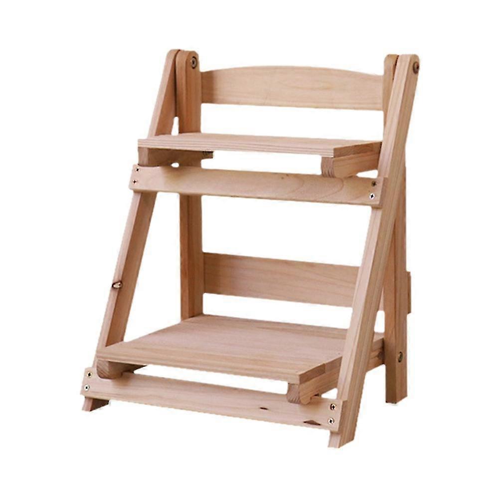 Wooden Plant Stand 2 Tiers Flower Pot Rack Planter Display Holder Book Rack Indoor Succulents Displa