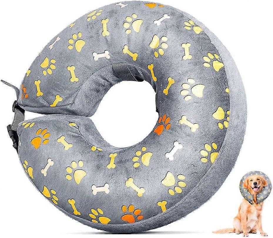 MUJIXI Inflatable Collars for Dogs and Cats After Surgery, Great Alternative to Dog or Cat Cone, Soft Collar for Pets with Adjustable Buckle,Paw Print