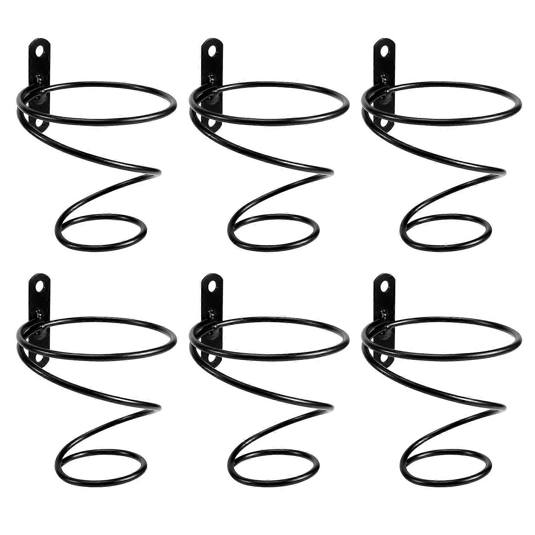 Pack of 6 Wall Mounted Wine Racks - Red Wine Bottle Display Holder with Screws, Metal Hanging Wine