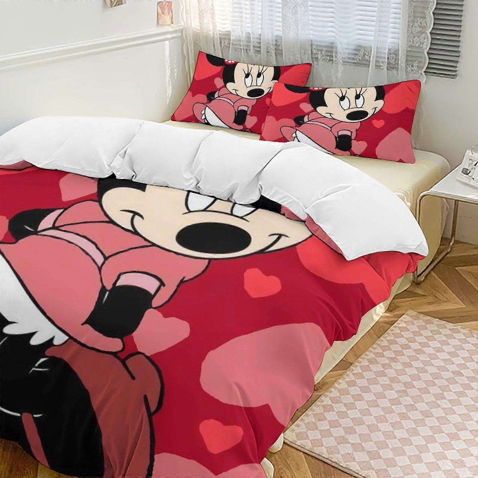 v4099  Bed Sheets Bedding Minnie MouseCartoon Collection 3-Piece Comforter Set, Personalized Bedding Decor for Kids And Teens  Bed Sheets  yuq4099