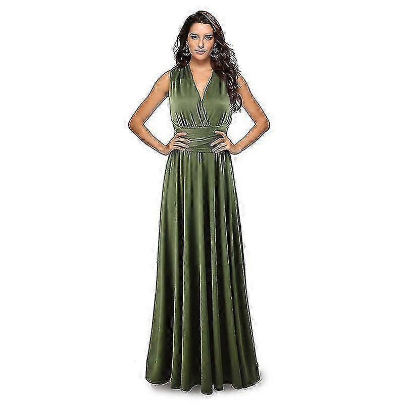 Womens Long Maxi Dress Evening Convertible Multi Way Wrap Prom Formal Bridesmaidysm2035