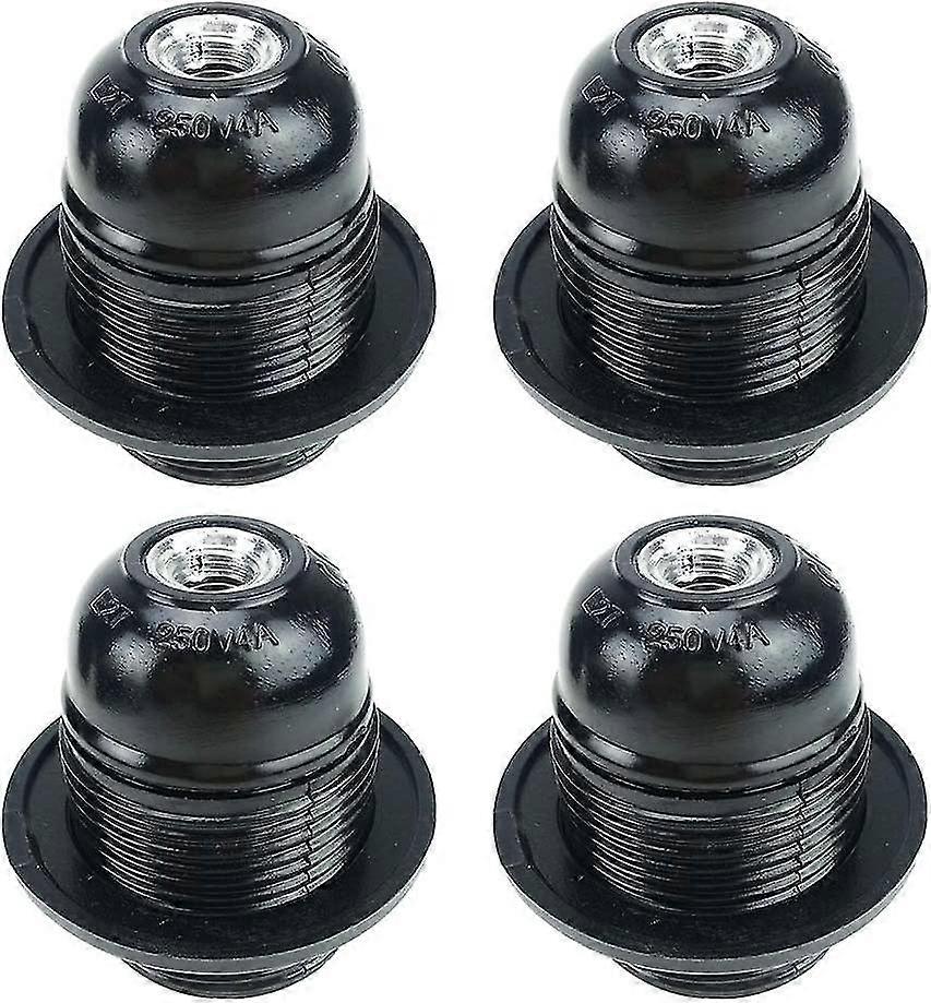 black e27 screw,e27 bulb holder,4pcs e27 socket,e27 socket light bulb,solid light,black adapter socket
