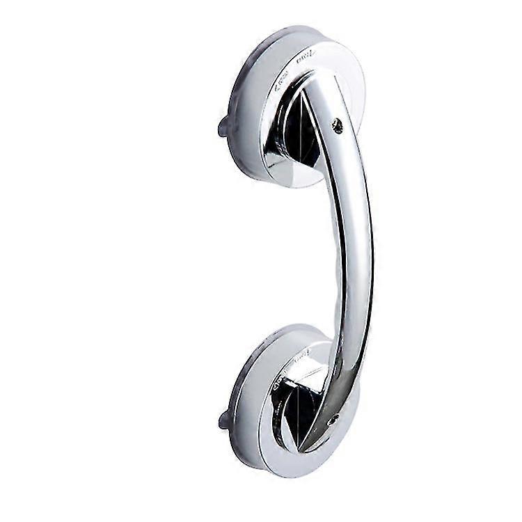 Shower Shelf And Storagebathroom Suction Cup Handle Grab Bar No Punching For Non-slip Shower Room Safety Door Handle, Silver L