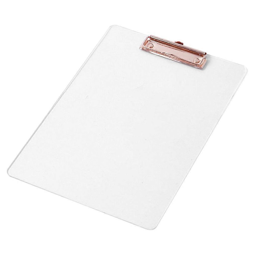Portable Clipboard A4 Multifunctional Stationery for Memo A4 Paper Notes Transparent RoseGold
