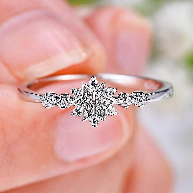 Women Flower Snowflake Ring