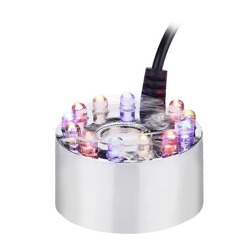 Color Changing 12 Led Lights Mist Maker Water Fountain Pond Fogger Air Humidifier Atomizer With