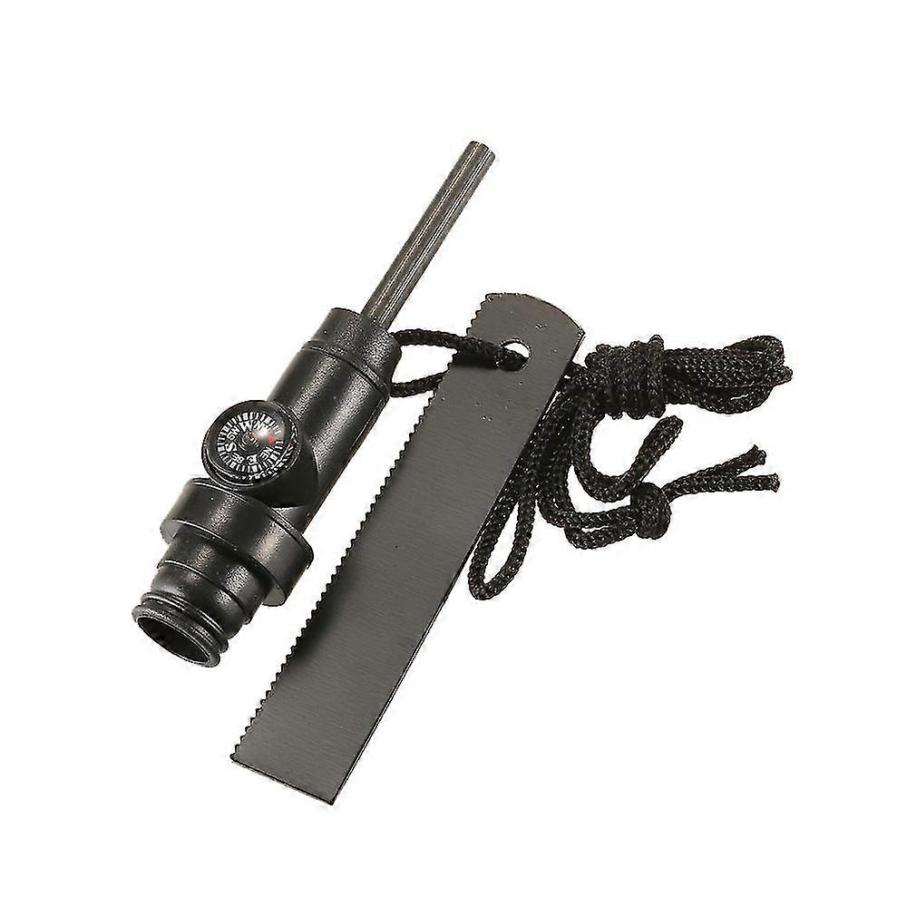 Multi Tool Emergency Flint Fire Starter With Compass And Whistle Camping Backpacking Outdoor Survival