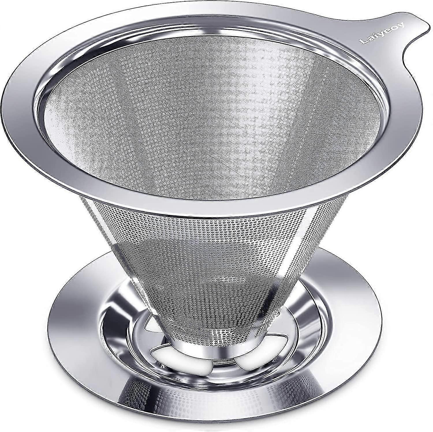 صب فوق تنقيط القهوة، فلتر القهوة بدون ورق بالتنقيط البطيء، صب الفولاذ المقاوم للصدأ فوق صانع القهوة