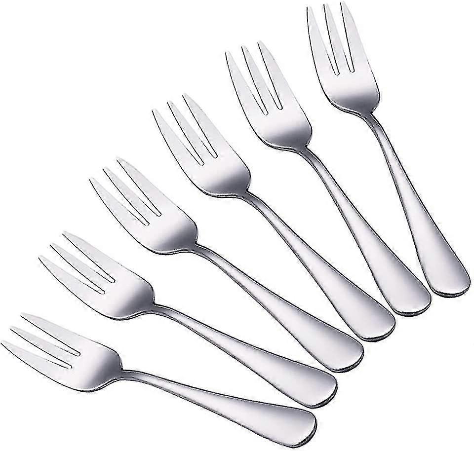 デザートフォーク、6個ステンレスデザートフォーク、ケーキフォーク、サラダフォーク