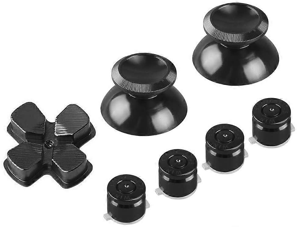 Metal Bullet Button ABXY ButtonThumb Grip and Chrome D Pad 4 Controller Module Kit