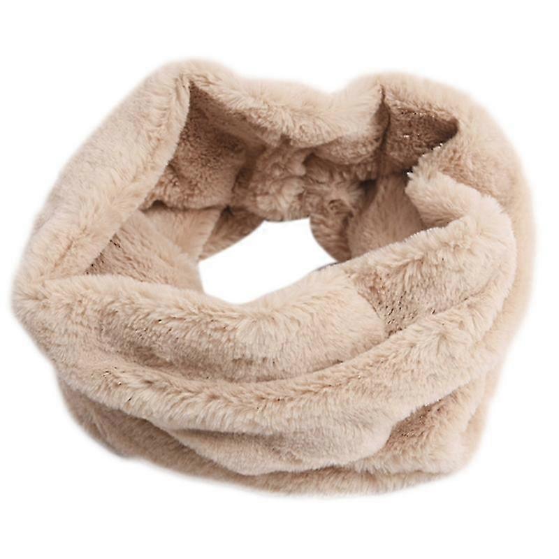 Winter Furry Plush Infinity Loop Circle Scarf Solid Color Thick Neck Warmer Wrap