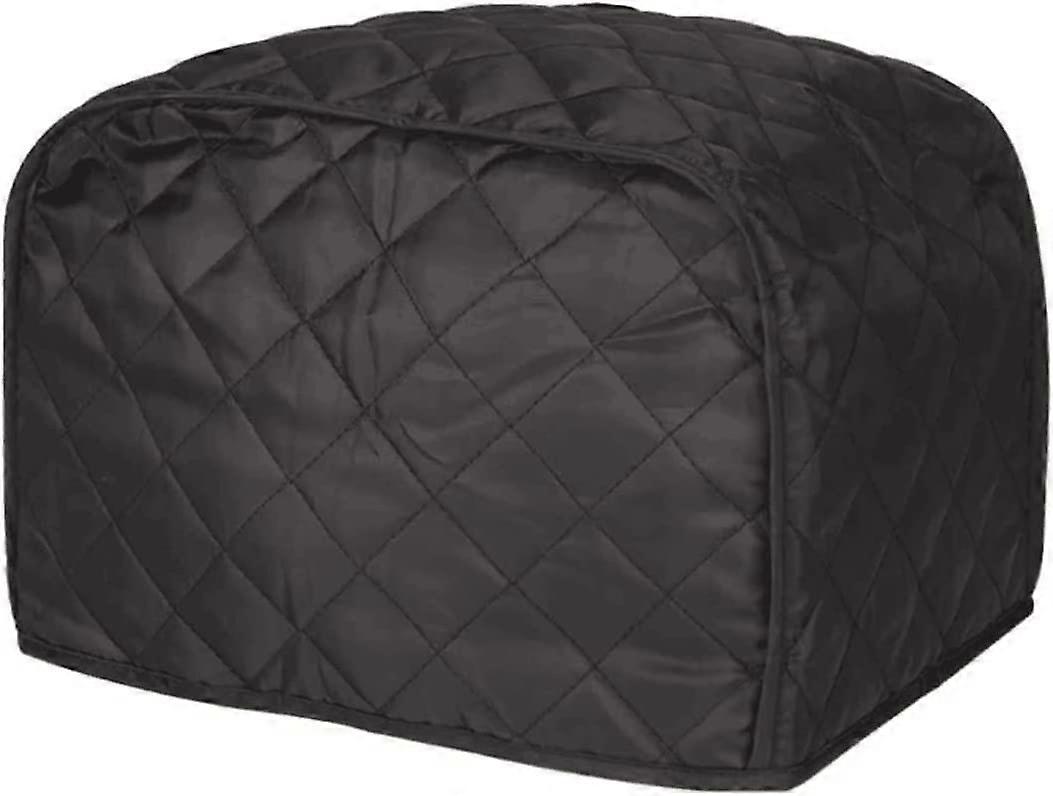 2 Slice Toaster Cover,Black Quilted Polyester Fabric 2 Slice Toaster Dust Cover for Kitchen Small Appliance Dust Cover and Fingerprint Protection