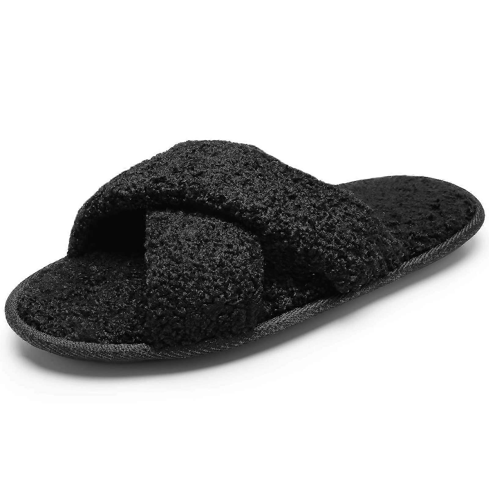 Slippers Lady Winter Open Toe Slippers With Memory Foam(38-39)