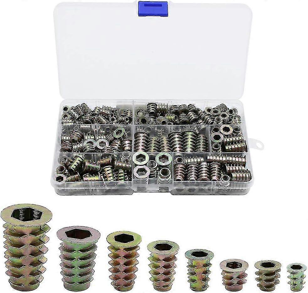 230 Pieces Zinc Alloy Hexagonal Threaded Insert, Nuts Threaded Inserts Insert, Nuts External Thread M4 M5 M6 M8 For Nut Tool Kit