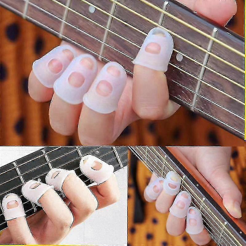 100 st silikonfingerskydd för gitarr, fingertoppsskydd för gitarr