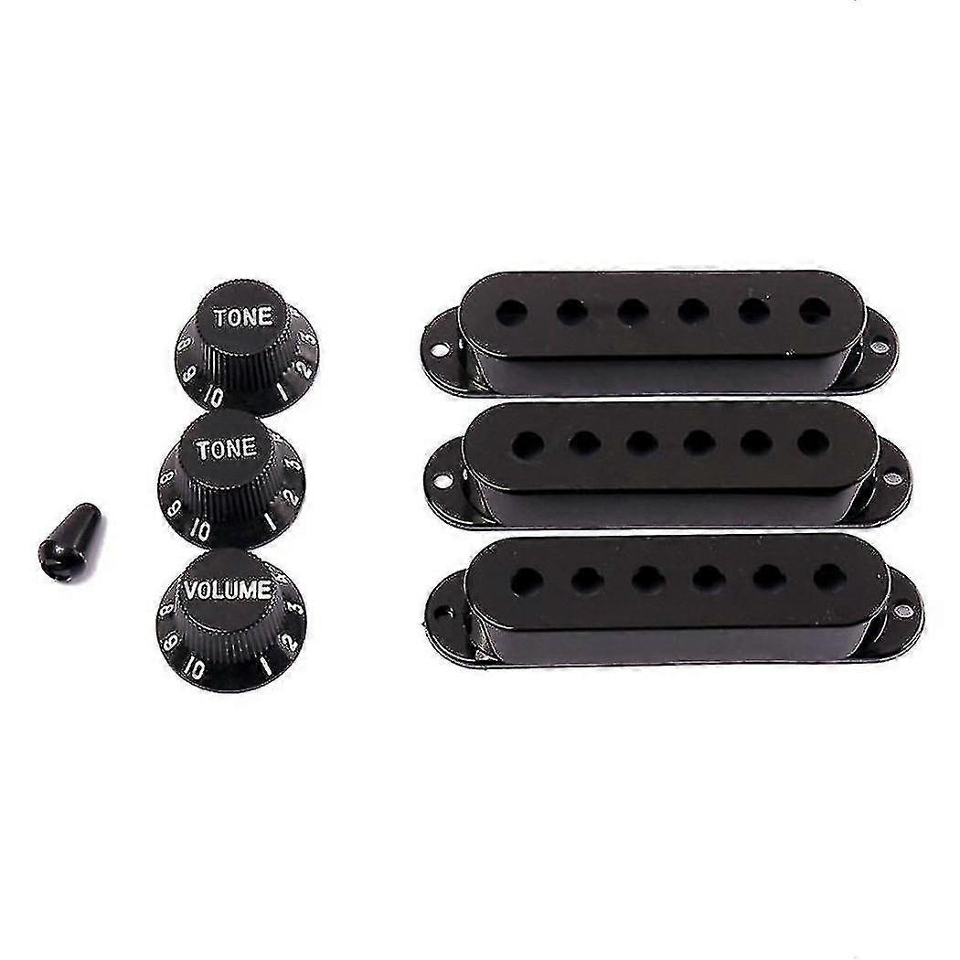 3pcs Durable Guitar Pickup Cover Volume Tone Knobs Switch Tip Parts Set,black