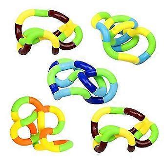 Hand Fidget lelu, kierre dekompressio lelu, fidget twister lelut, 5 kpl twister fidget lelu, vapaasti kiertää sensorinen fidget lelu (keltainen)