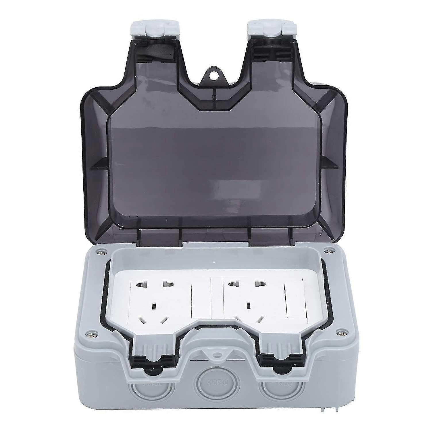 Outdoor Waterproof Socket Box Outdoor Protection Socket Covers Electrical Outlets Control Components Rainproof Wall Power Socket(white)(1pcs)