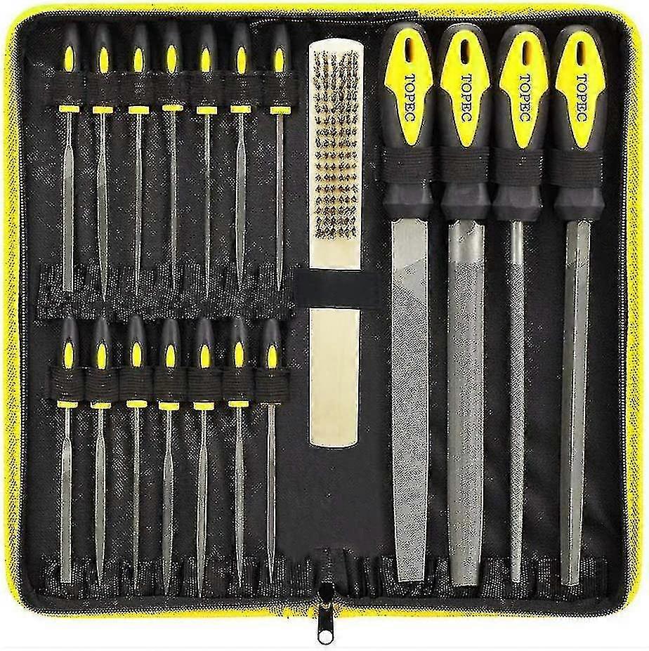 19pcs File Set, Round And Flat File Kits Are Made Of High Carbon-steel, Ideal Wooden Hand Tool For Woodwork, Metal, Model & Hobby Applications (file S