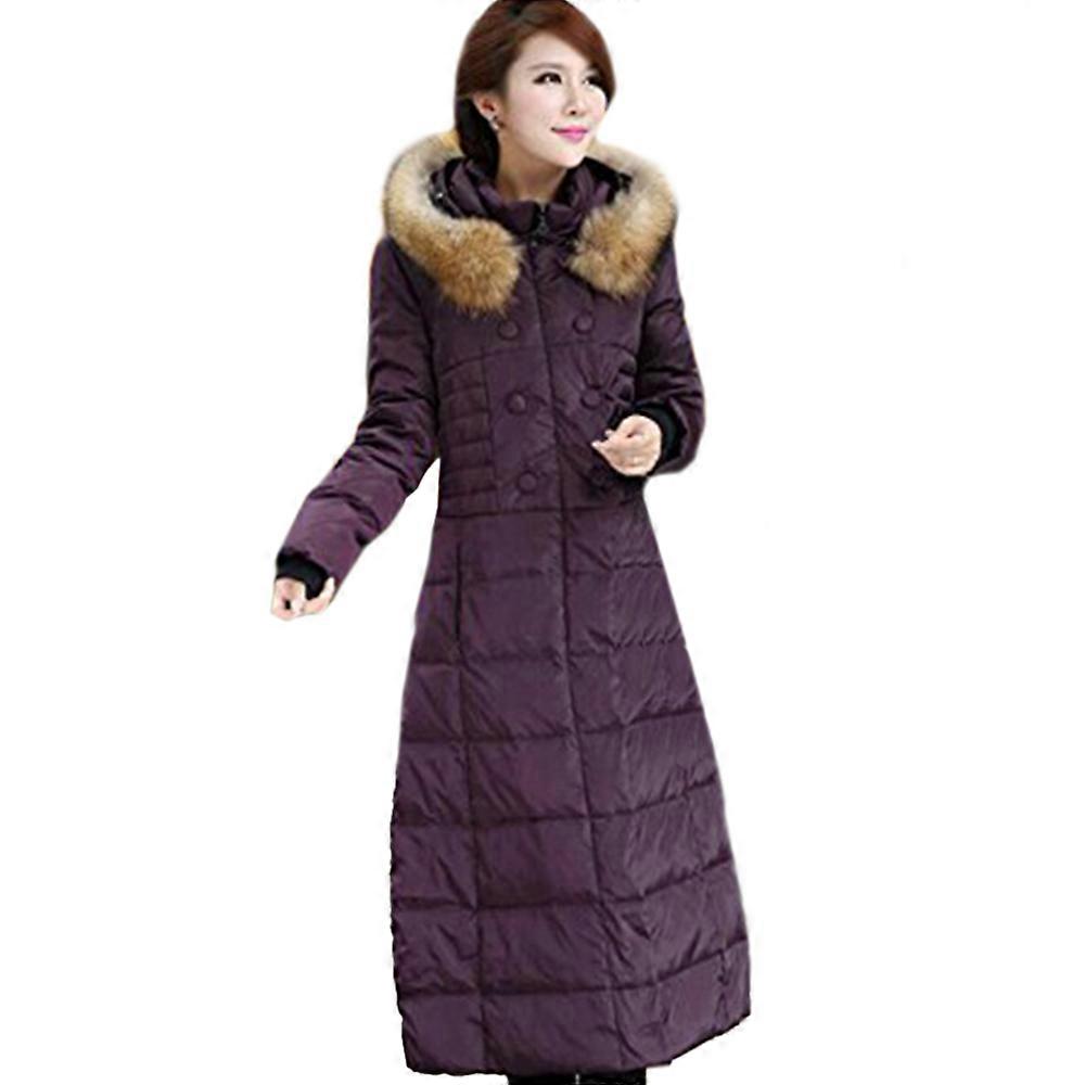Long Down Coat Plus Size Big Fur Collar Slim Thick