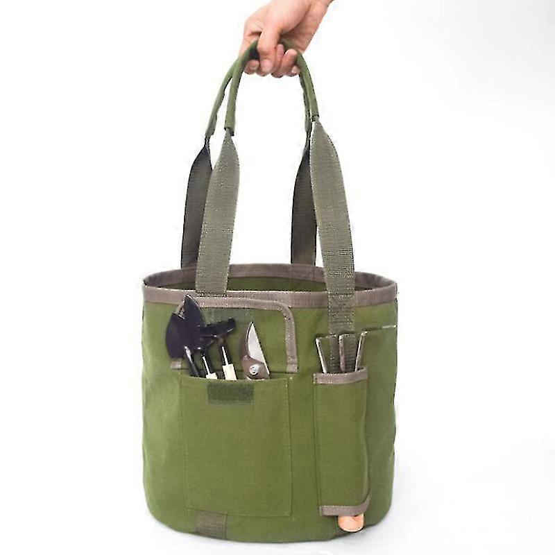 حقيبة حمل أدوات البستنة مع جيوب - دلو منظم الحدائق للنساء ، قماش قوي رائع ، مجموعة تخزين أدوات كبيرة سعة 5 جالون للبستاني (b-jkshd