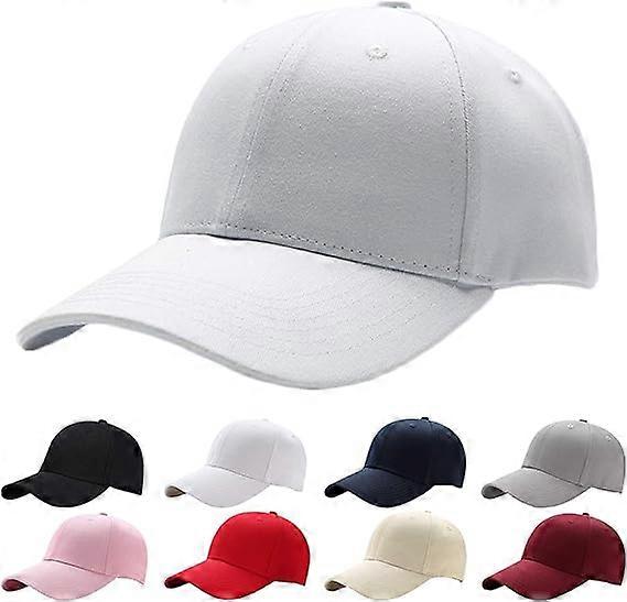 Baseball Cap for menn Kvinner - 100% bomull hvit