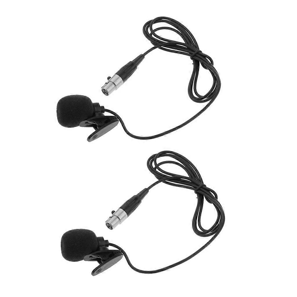 2pcs Lavalier Microphone Condenser Lapel Tie Clip For