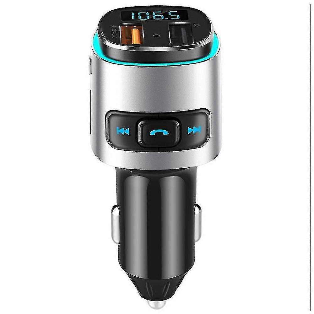 V5.0 Bluetooth Fm Transmitter For Car, Qc3.0 Led Backlit Wireless Bluetooth Adapter Music Player/Car Kit With Hands-Free Calls