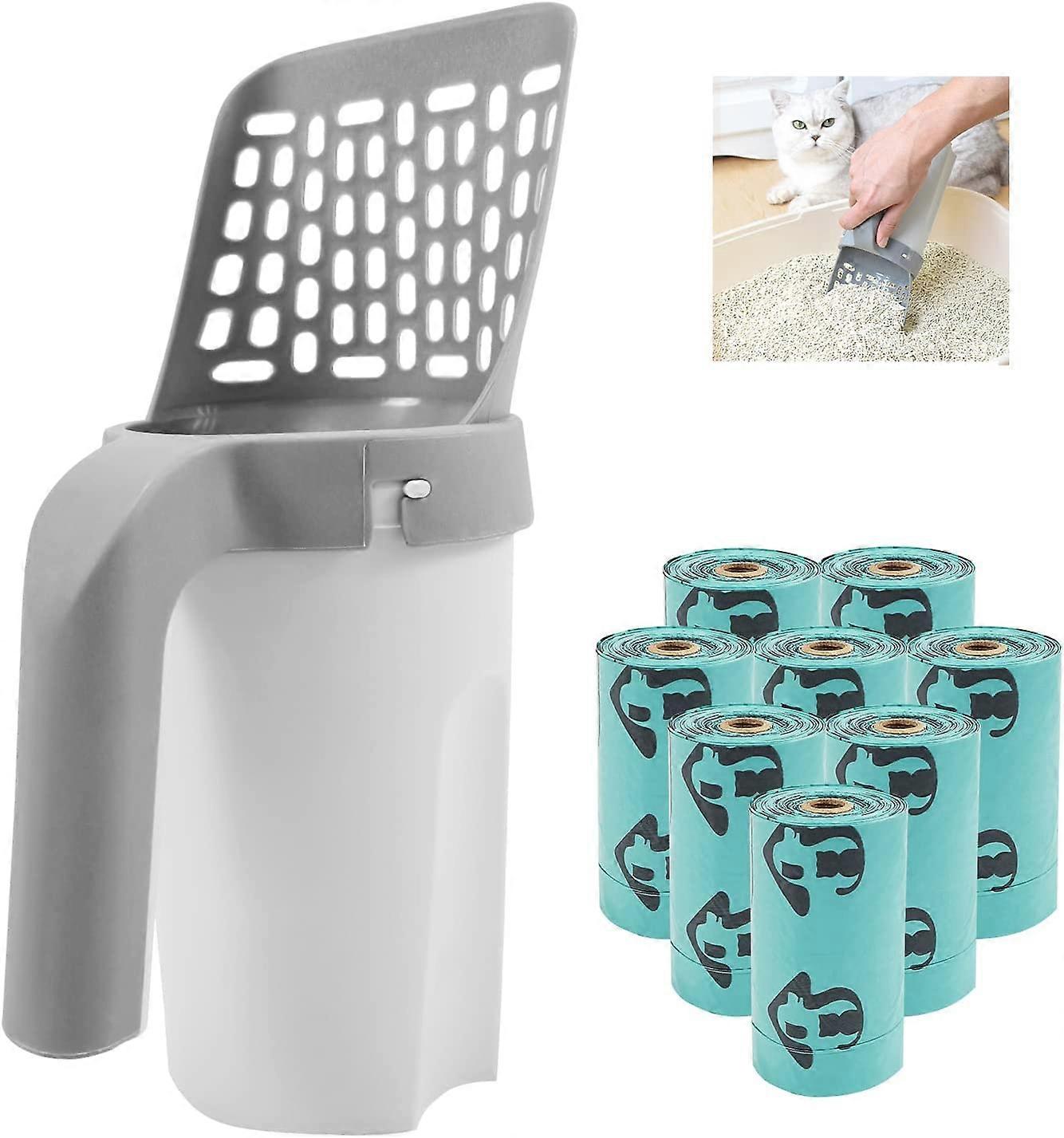 Dww Cat Litter Scoop with Cat Litter Bags, Portable Large Capacity Cat Litter Scoop, Comfortable and Durable Handle, Domestic Cat Poop Scoop