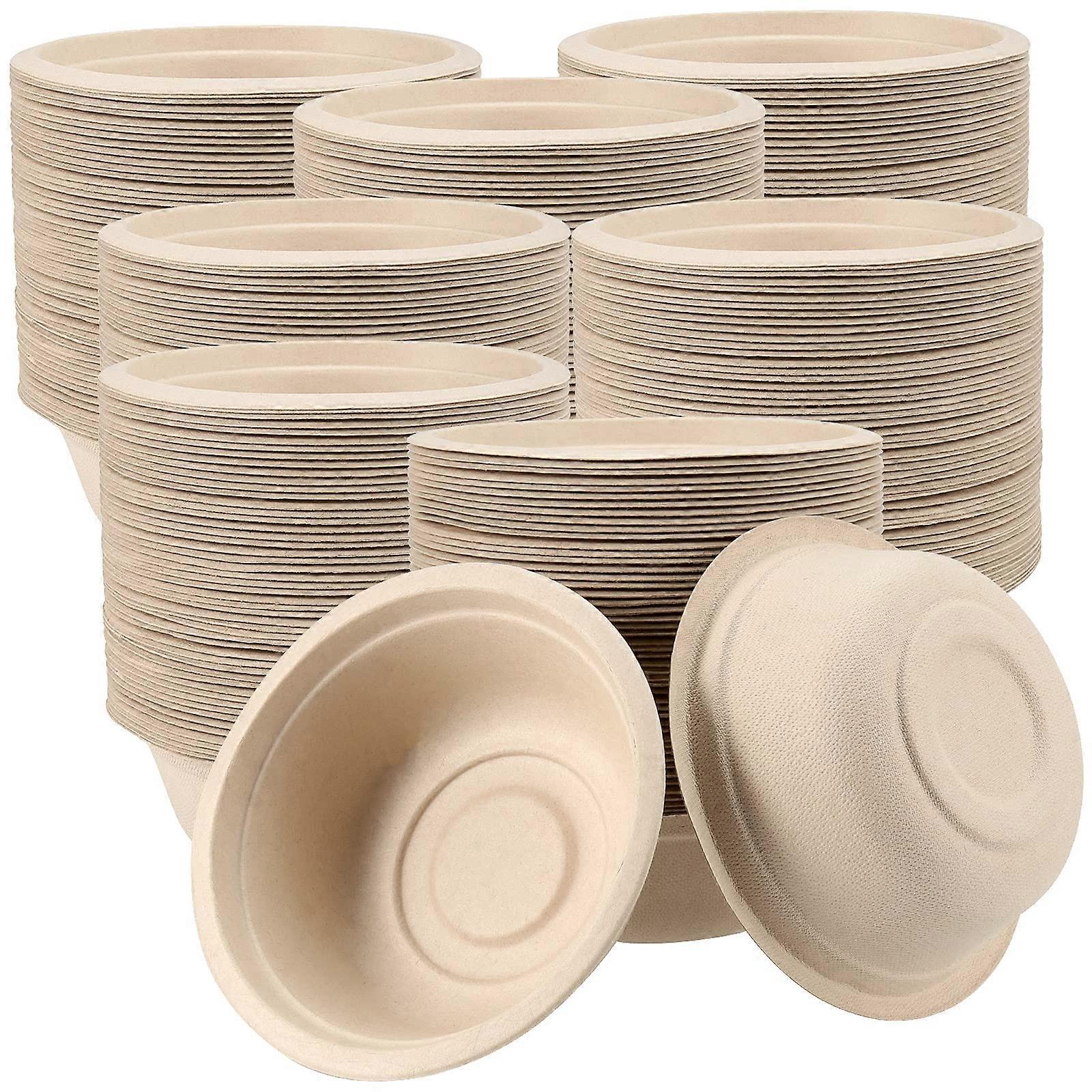 Bols en papier jetables de 8 oz, bols en bagasse compostables, petits bols biodégradables robustes pour aliments chauds et froids -GSLA