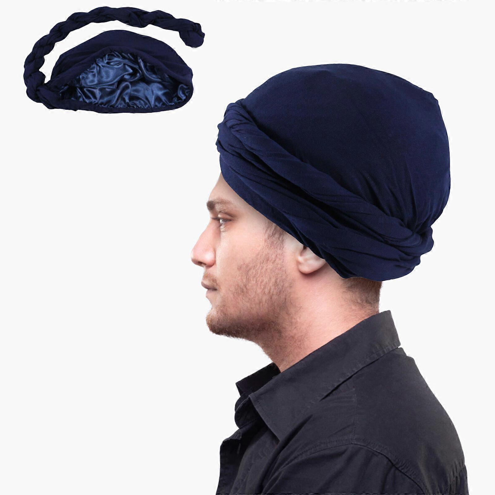 טורבן לגברים מעטפת ראש מרופדת בסאטן Halo Durags מתיחה עם רצועות ארוכות ומפותלות, כובע מגניב