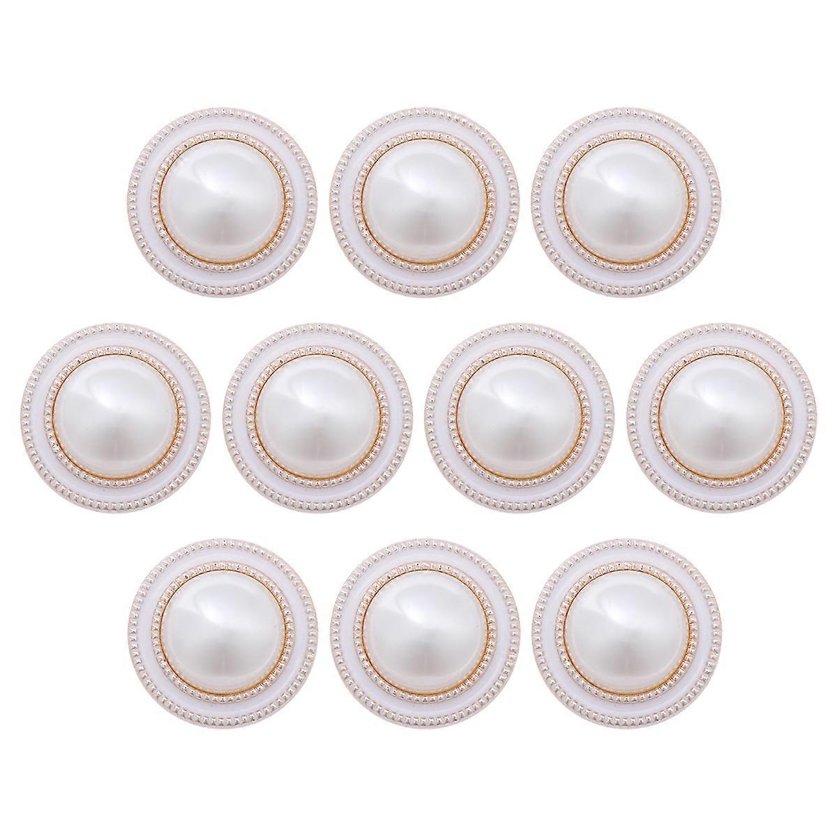 10pcs Round Shaped Button Pearl Handcraft Tools Coat Clothes Button DIY Sewing Buttons for Decor Use (9#Pattern, 40L=25.0 MM)